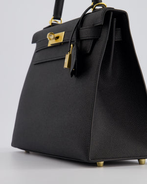 *HOT* Hermès Kelly 28cm Sellier Bag in Black Epsom Leather with Gold Hardware