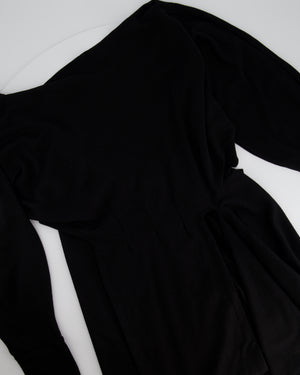 Khaite Black Lanie Cut Out Long-Sleeve Jersey Top Size S (UK 8)