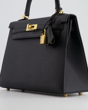 *HOLY GRAIL* Hermès Kelly 25cm Sellier Bag in Black Epsom Leather with Gold Hardware