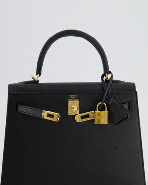 *HOLY GRAIL* Hermès Kelly 25cm Sellier Bag in Black Epsom Leather with Gold Hardware