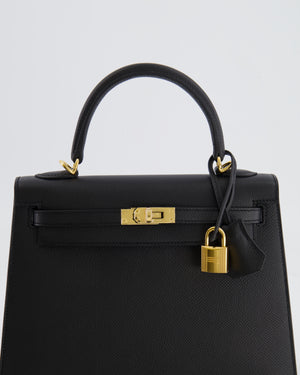 *HOLY GRAIL* Hermès Kelly 25cm Sellier Bag in Black Epsom Leather with Gold Hardware