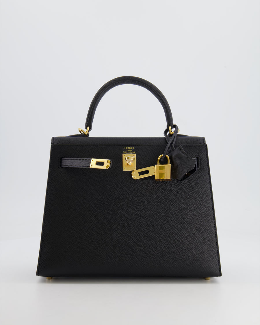 *HOLY GRAIL* Hermès Kelly 25cm Sellier Bag in Black Epsom Leather with Gold Hardware