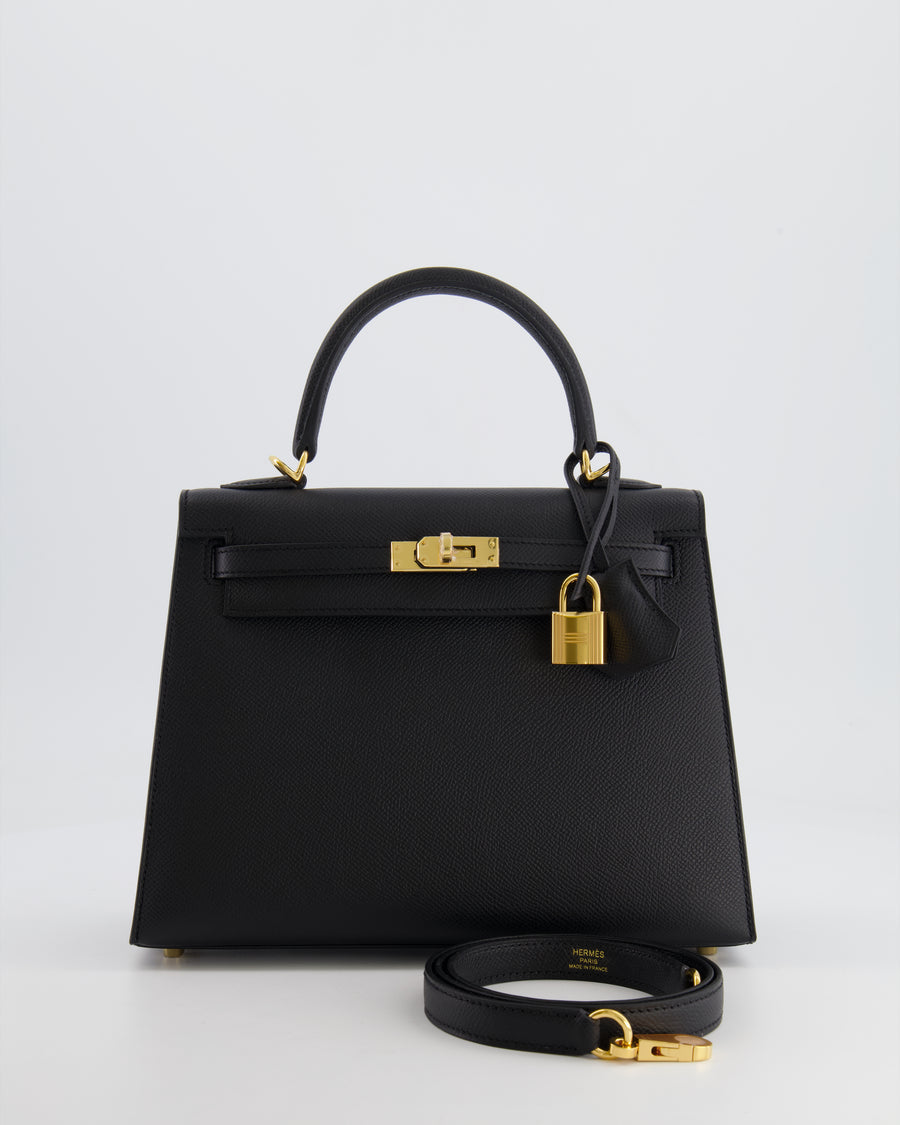 *HOLY GRAIL* Hermès Kelly 25cm Sellier Bag in Black Epsom Leather with Gold Hardware