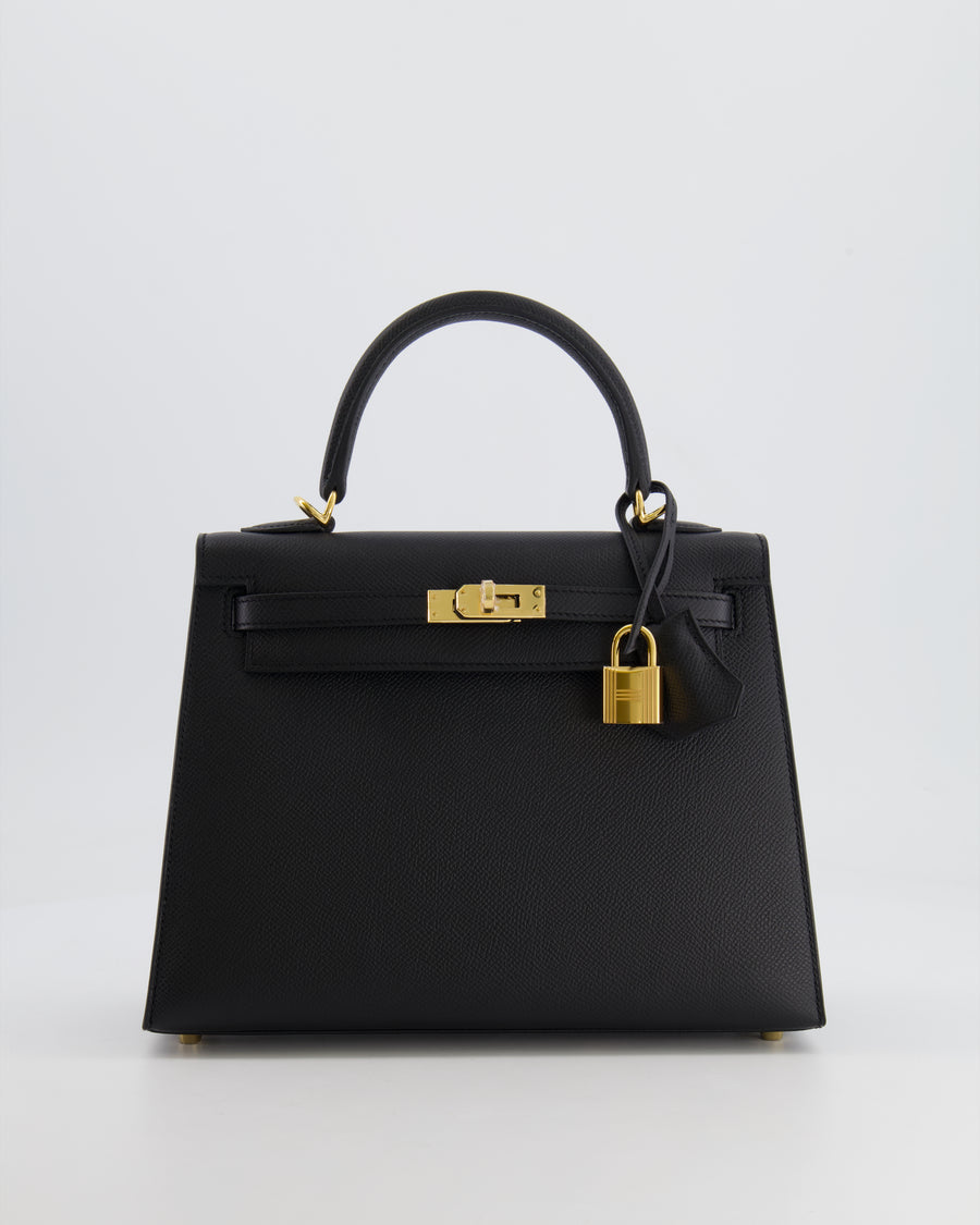 *HOLY GRAIL* Hermès Kelly 25cm Sellier Bag in Black Epsom Leather with Gold Hardware