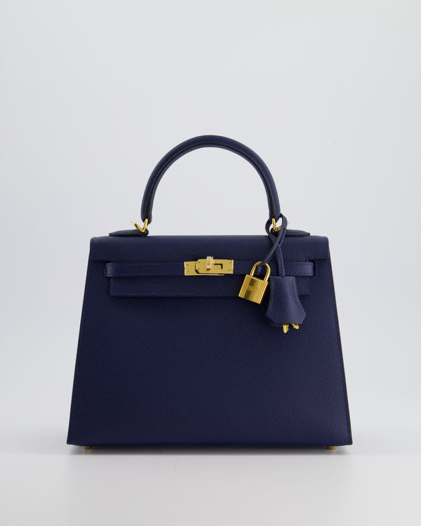 *HOLY GRAIL* Hermès Kelly 25cm Sellier Bag Bleu Navy Epsom Leather with Gold Hardware