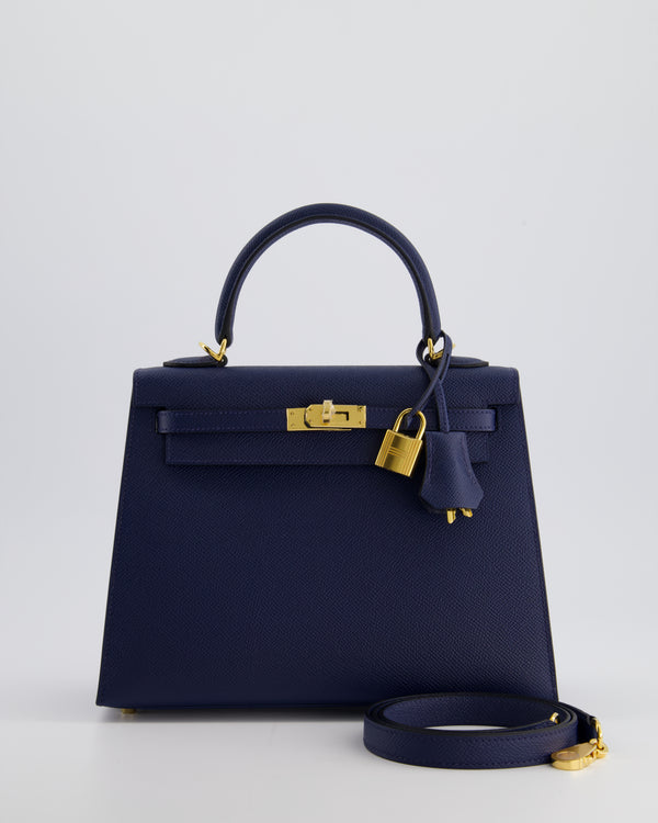 *HOLY GRAIL* Hermès Kelly 25cm Sellier Bag Bleu Navy Epsom Leather with Gold Hardware