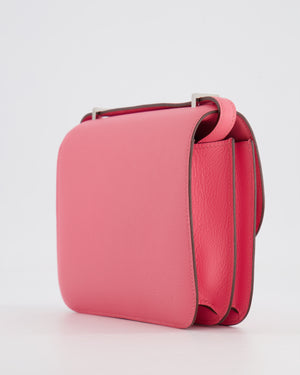 Hermès Mini Constance 18cm Bag in Rose Azalee Evercolor Leather with Palladium Hardware