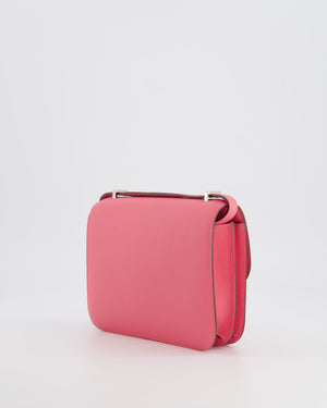 Hermès Mini Constance 18cm Bag in Rose Azalee Evercolor Leather with Palladium Hardware