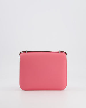 Hermès Mini Constance 18cm Bag in Rose Azalee Evercolor Leather with Palladium Hardware