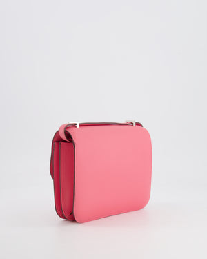 Hermès Mini Constance 18cm Bag in Rose Azalee Evercolor Leather with Palladium Hardware