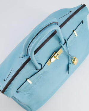 Hermès Birkin 35cm Bag in Bleu Atoll Clemence Leather with Gold Hardware