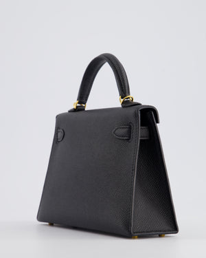 *SUPER RARE* Hermès Mini Kelly Bag II Sellier 20cm in Noir Epsom Leather with Gold Hardware