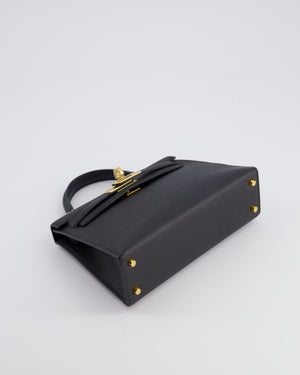 *SUPER RARE* Hermès Mini Kelly Bag II Sellier 20cm in Noir Epsom Leather with Gold Hardware