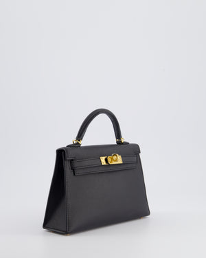 *SUPER RARE* Hermès Mini Kelly Bag II Sellier 20cm in Noir Epsom Leather with Gold Hardware