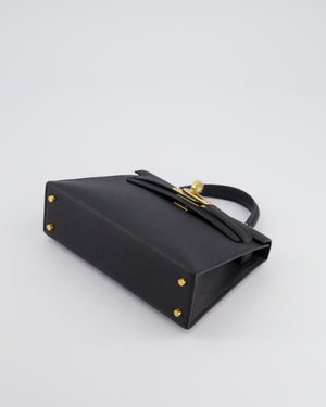 *SUPER RARE* Hermès Mini Kelly Bag II Sellier 20cm in Noir Epsom Leather with Gold Hardware