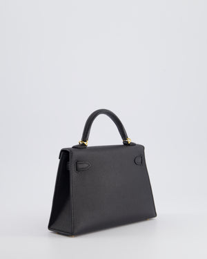 *SUPER RARE* Hermès Mini Kelly Bag II Sellier 20cm in Noir Epsom Leather with Gold Hardware