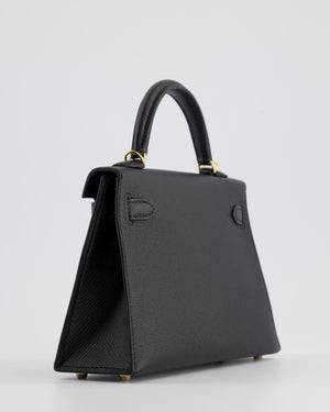 *SUPER RARE* Hermès Mini Kelly Bag II Sellier 20cm in Noir Epsom Leather with Gold & Hardware