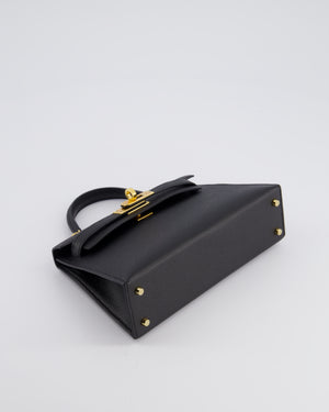 *SUPER RARE* Hermès Mini Kelly Bag II Sellier 20cm in Noir Epsom Leather with Gold & Hardware