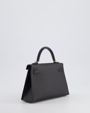 *SUPER RARE* Hermès Mini Kelly Bag II Sellier 20cm in Noir Epsom Leather with Gold & Hardware