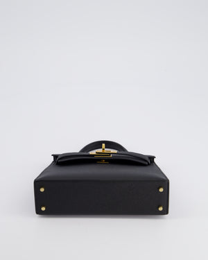 *SUPER RARE* Hermès Mini Kelly Bag II Sellier 20cm in Noir Epsom Leather with Gold & Hardware