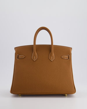 *RARE* Hermès Birkin 25cm Retourne Bag in Gold Togo Leather with Gold Hardware