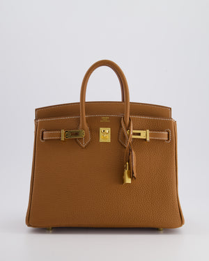 *RARE* Hermès Birkin 25cm Retourne Bag in Gold Togo Leather with Gold Hardware