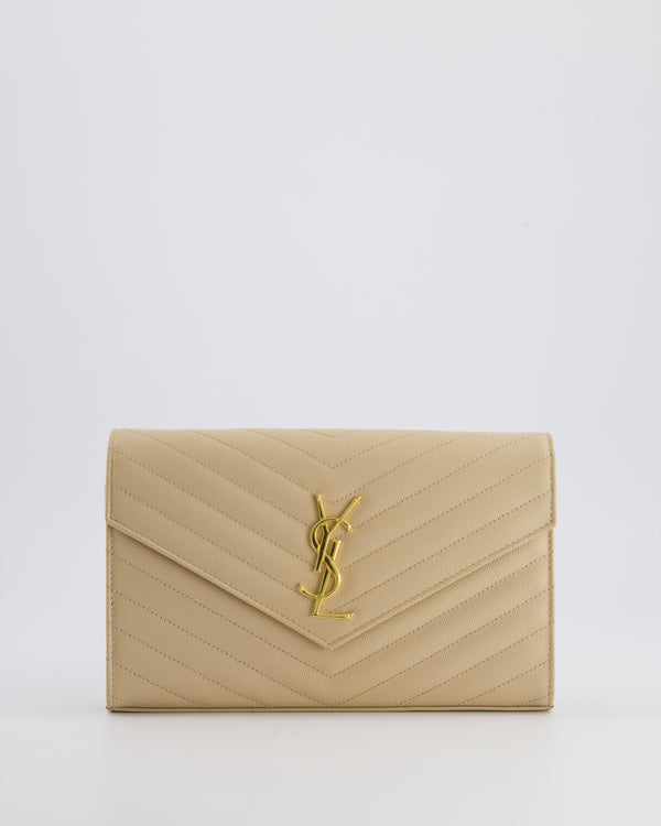 Saint Laurent Blush Cassandre Envelope Wallet on Chain Bag with Gold Hardware