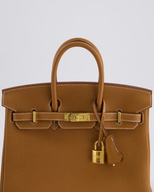 *RARE* Hermès Birkin 25cm Retourne Bag in Gold Togo Leather with Gold Hardware