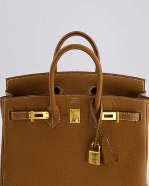 *RARE* Hermès Birkin 25cm Retourne Bag in Gold Togo Leather with Gold Hardware