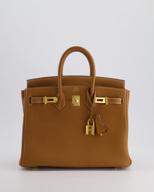 *RARE* Hermès Birkin 25cm Retourne Bag in Gold Togo Leather with Gold Hardware