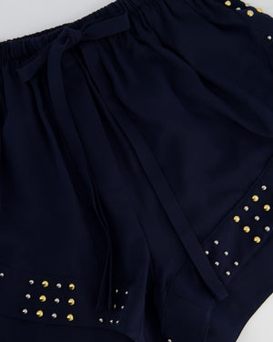 Louis Vuitton Navy Clous Jogging Shorts with Studded Detail Size FR 36 (UK 8)