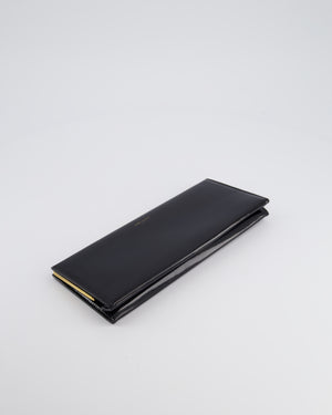 Saint Laurent Black Midnight Clutch in Patent Leather with Gold Hardware