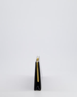 Saint Laurent Black Midnight Clutch in Patent Leather with Gold Hardware