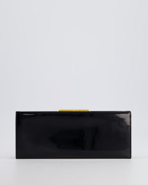 Saint Laurent Black Midnight Clutch in Patent Leather with Gold Hardware