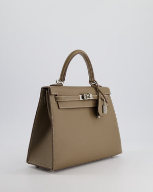 Hermès Kelly Sellier 25cm Bag in Etoupe Epsom Leather with Palladium Hardware