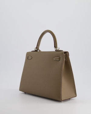 Hermès Kelly Sellier 25cm Bag in Etoupe Epsom Leather with Palladium Hardware