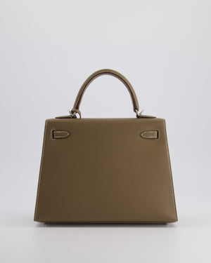 Hermès Kelly Sellier 25cm Bag in Etoupe Epsom Leather with Palladium Hardware