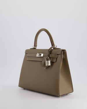 Hermès Kelly Sellier 25cm Bag in Etoupe Epsom Leather with Palladium Hardware