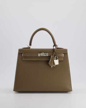 Hermès Kelly Sellier 25cm Bag in Etoupe Epsom Leather with Palladium Hardware