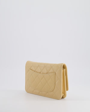 Chanel Beige Wallet on Chain Bag in Caviar Leather with Gold Hardware