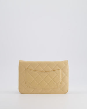 Chanel Beige Wallet on Chain Bag in Caviar Leather with Gold Hardware