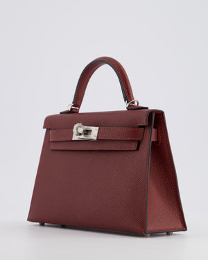 *VERY RARE* Hermès Mini Kelly II 20cm Bag In Rouge H Epsom Leather with Palladium Hardware