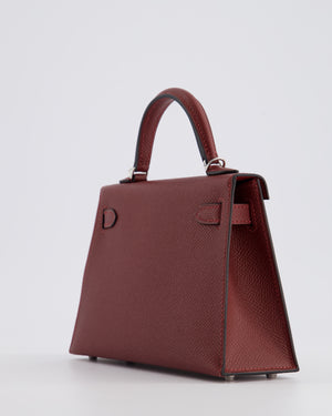 *VERY RARE* Hermès Mini Kelly II 20cm Bag In Rouge H Epsom Leather with Palladium Hardware