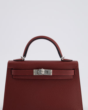 *VERY RARE* Hermès Mini Kelly II 20cm Bag In Rouge H Epsom Leather with Palladium Hardware