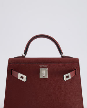 *VERY RARE* Hermès Mini Kelly II 20cm Bag In Rouge H Epsom Leather with Palladium Hardware