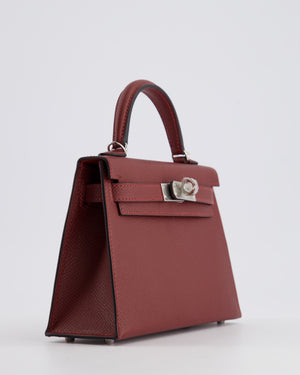 *VERY RARE* Hermès Mini Kelly II 20cm Bag In Rouge H Epsom Leather with Palladium Hardware