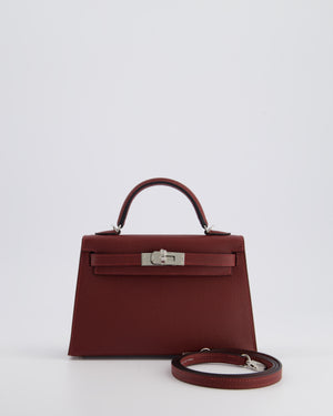 *VERY RARE* Hermès Mini Kelly II 20cm Bag In Rouge H Epsom Leather with Palladium Hardware