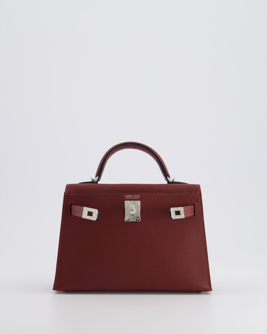 *VERY RARE* Hermès Mini Kelly II 20cm Bag In Rouge H Epsom Leather with Palladium Hardware