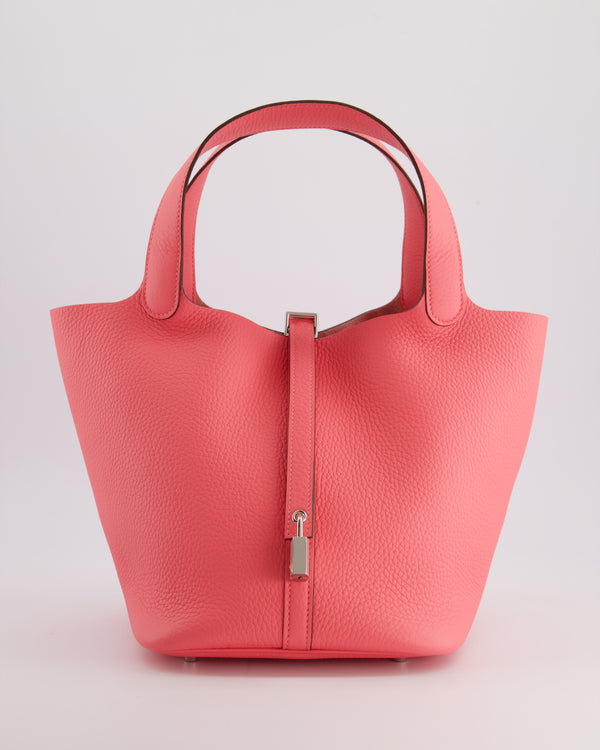 *RARE* Hermès Picotin Bag 22cm in Rose Azalee Clemence Leather with Palladium Hardware