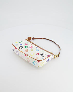 *FIRE PRICE* Louis Vuitton Takashi Murakami White and Multicolour Monogram Pochette Bag